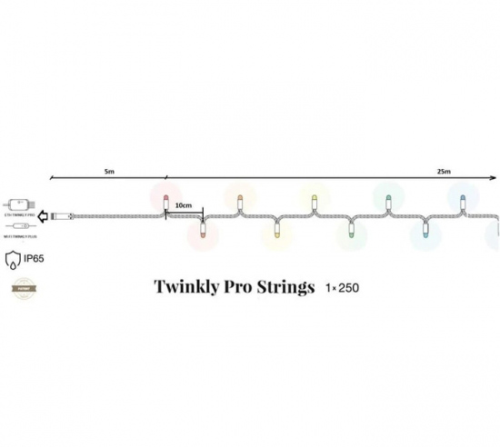   twinkly smart led pro strings rgbw 250, ip65, awg22 pvc (tw-plc-s-ca-1x250spp-t)