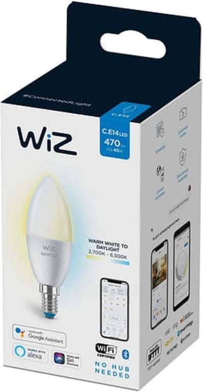   wiz smart e14 4,9w 40w 400lm c37 2700-6500k wi-fi (929002448702)
