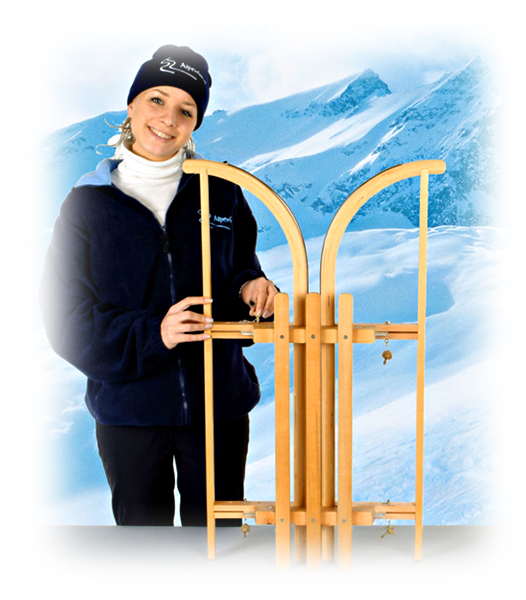  Alpen wooden foldable sled 110 