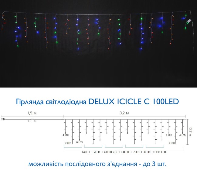    delux icicle c 100led ip20  3,20,7 (90015254)