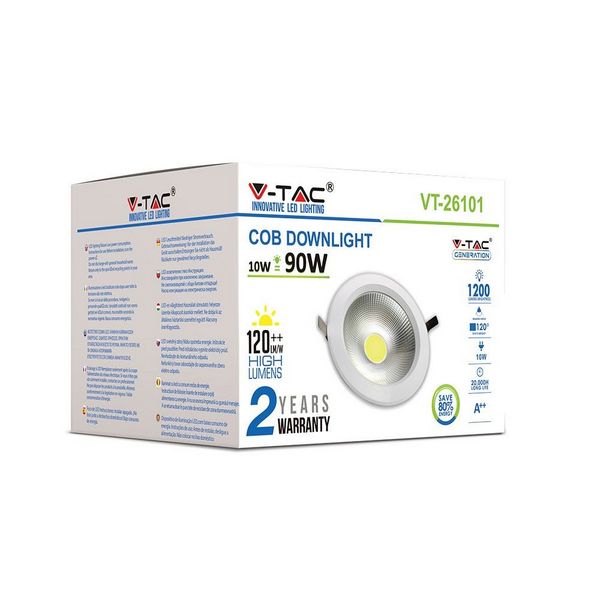   V-TAC LED 10W SKU-1272 230V 6.4K 1200Lm  (3800157611947)
