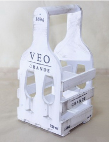 Фото подставка для вина прованс бокал на 4 бутылки белый