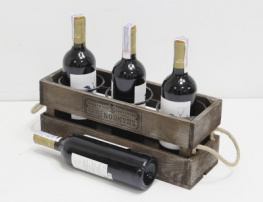 Фото подставка для вина прованс ящик на 3 бутылки коричневый