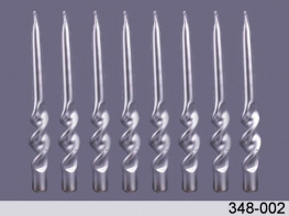 Фото набор свечей из 8 шт adpal альфа серебряный металлик, 23 см 348-002
