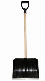 Лопата для уборки снега Plastkon Snow pusher с деревянным черенком 50х141см черная