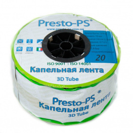 Капельная лента Presto-PS эмиттерная 3D Tube капельницы через 20 см