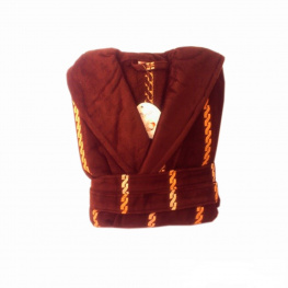 Фото халат мужской с капюшоном arya 13540 l коричневый