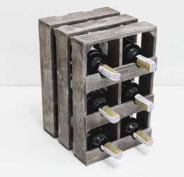 Фото подставка для вина прованс ящик вертикальный на 6 бутылок коричневый