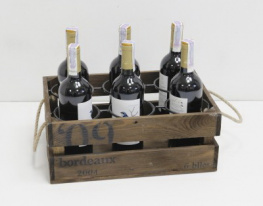 Фото подставка для вина прованс ящик на 6 бутылок коричневый