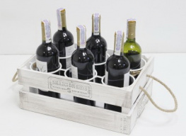 Фото подставка для вина прованс ящик на 6 бутылок белый