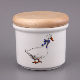 Фото банка для пищевых продуктов cesky porcelan dubi гуси 9х10 см 606-520